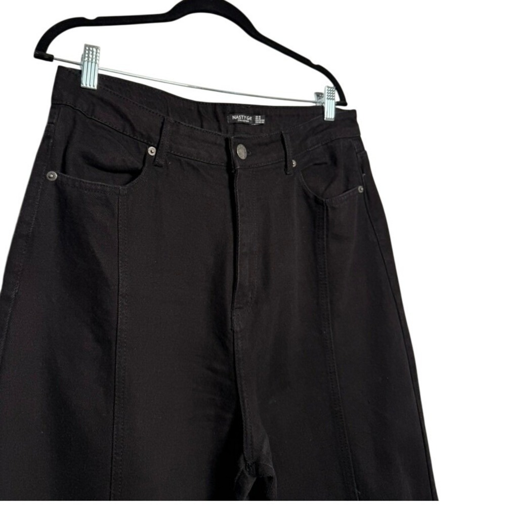 Nasty Gal Black Wide Leg Flare Jeans
